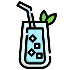 BLUEHAWAIISODA filled outline icon,linear,outline,graphic,illustration