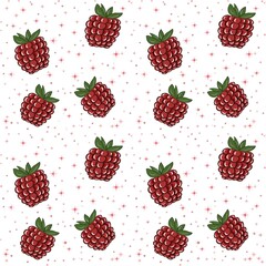 Raspberries. Seamless pattern of raspberries. Seamless background with raspberry.  illustration.