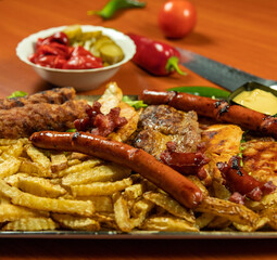 Grilled chicken with vegetables