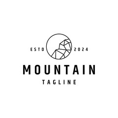 Mountain geometric logo vector icon design template