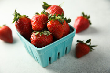 Fresh ripe strawberry in the box