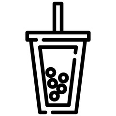 BUBBLETEA line icon,linear,outline,graphic,illustration