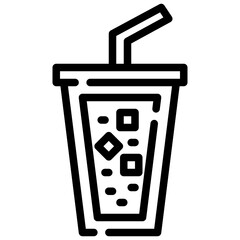 ICECOFFEE line icon,linear,outline,graphic,illustration