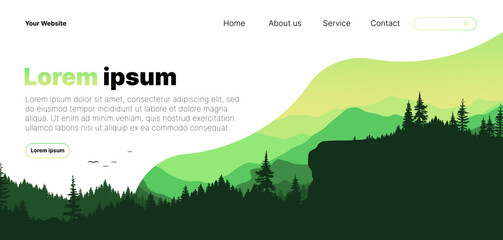 natural web page design template Modern vector illustration concept for website development.