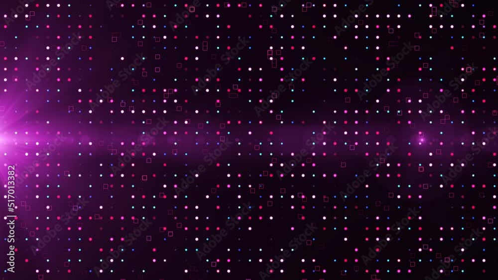 Wall mural motion graphic background animation, futuristic mysterious flowing digital particles wave de-focus v