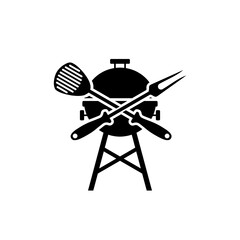 BBQ logo. Barbecue icon isolated on white background