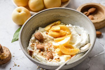 cottage cheese with apricots and almonds
