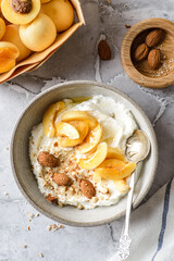 cottage cheese with apricots and almonds