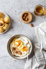 cottage cheese with apricots and almonds