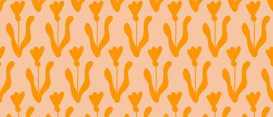 Floral seamless pattern with blossom flowers. 