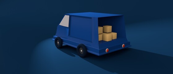 delivery truck image 3D Rendering Image