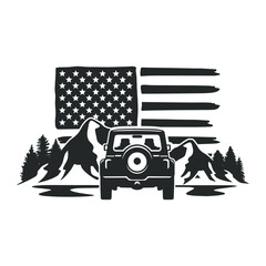 Off Road Icon Silhouette Illustration. Mountain Landmark Vector Graphic Pictogram Symbol Clip Art. Doodle Sketch Black Sign. © josepperianes