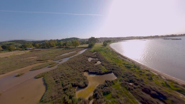 FPV Drone shot - Flying above the sea