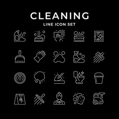 Set line icons of cleaning