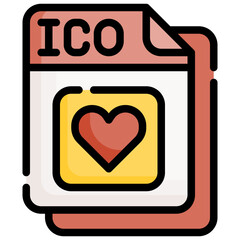 ICO filled outline icon,linear,outline,graphic,illustration