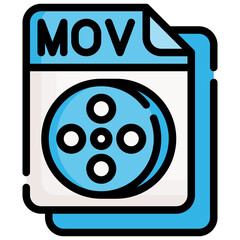 MOV filled outline icon,linear,outline,graphic,illustration