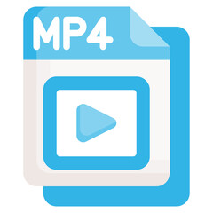MP4 flat icon,linear,outline,graphic,illustration