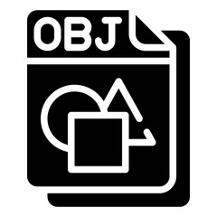 OBJ glyph icon,linear,outline,graphic,illustration