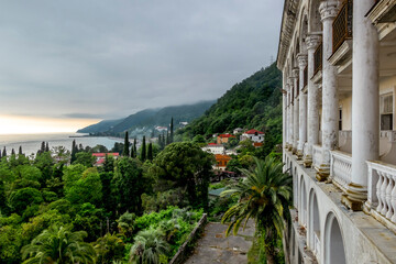  View of Gagra from the rooms of the abandoned building of the USSR sanatorium 