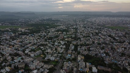 Aerial view of Aurangabad city in India