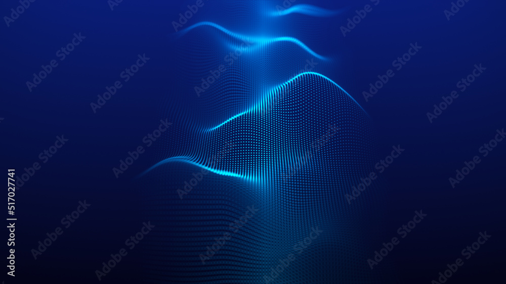 Poster futuristic glowing wave. the concept of big data. network connection. cybernetics. abstract dark bac