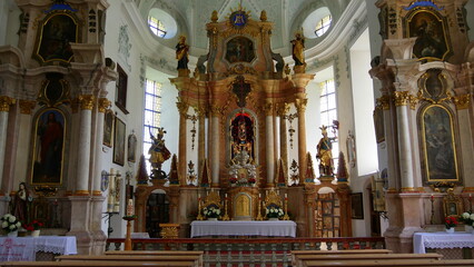 Fototapeta na wymiar Wallfahrtskirche Maria Heimsuchung in Marktschellenberg - Ettenberg