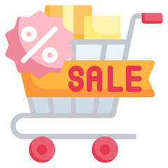 SHOPPING CART flat icon,linear,outline,graphic,illustration