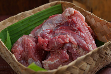 Close up of fresh raw beef.