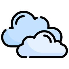 CLOUDY filled outline icon,linear,outline,graphic,illustration