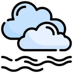 FOGGY filled outline icon,linear,outline,graphic,illustration