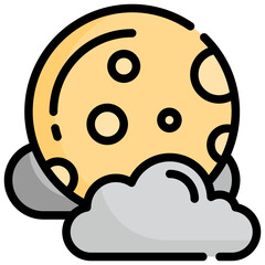 FULLMOON filled outline icon,linear,outline,graphic,illustration