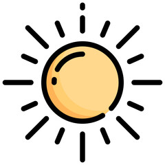 SUN filled outline icon,linear,outline,graphic,illustration
