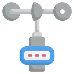 ANEMOMETER flat icon,linear,outline,graphic,illustration
