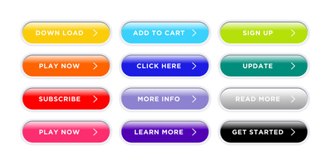 colorful buttons Web Elements Vector Button Set