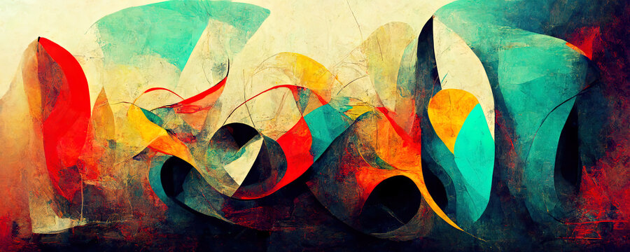 Colorful abstract modern art painting