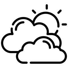 PARTLYCLOUDY line icon,linear,outline,graphic,illustration