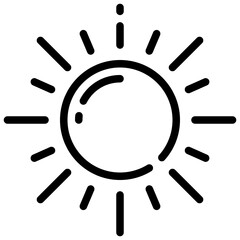 SUN line icon,linear,outline,graphic,illustration