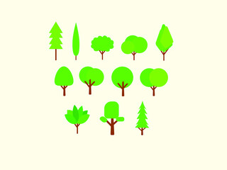 Fototapeta premium 12 tree vector designs