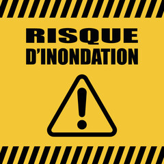 Obraz premium Logo risque d'inondation.
