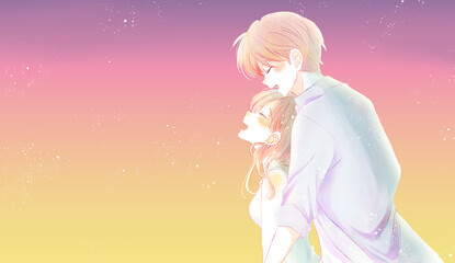 幸せそうな男女　夏