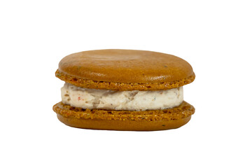 Coffee Macarons Isolated on White Background With Clipping Path