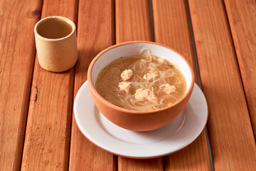 Rice fideos soup o Harusame, Vietnamese food.