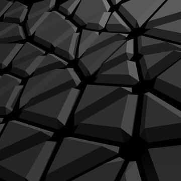 3D Dark Gray Voronoi Background.