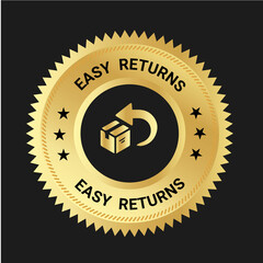 Easy Returns vector logo. trust badges. easy returns icons,
