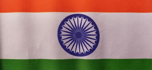 Tricolor official flag of india. august 15 independence and january 26 republic day festival...