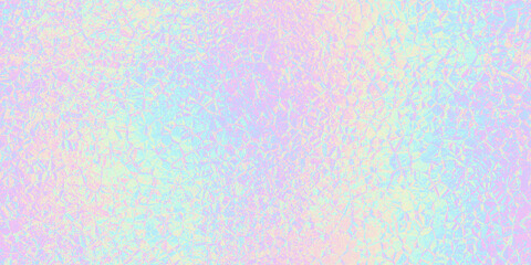 Seamless trendy iridescent rainbow chrome crumpled foil texture. Soft futuristic holographic neon pastel unicorn glass background pattern. Modern blurry pearl abstract magical fairy 3D rendering. © Unleashed Design