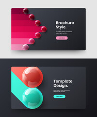 Creative postcard vector design illustration composition. Premium realistic balls corporate identity concept set.