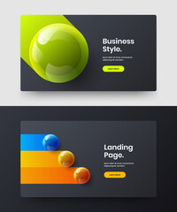 Premium front page vector design illustration collection. Isolated realistic balls presentation layout composition.