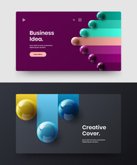 Naklejka premium Trendy 3D balls presentation illustration composition. Amazing corporate identity design vector concept set.