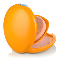 Mockup of open face powders on a white background. 3d render